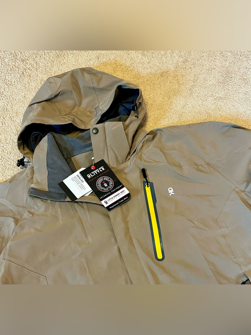 Little Donkey Andy Men's Two-Tone Khaki Hooded Jacket - Picture 3 of 14